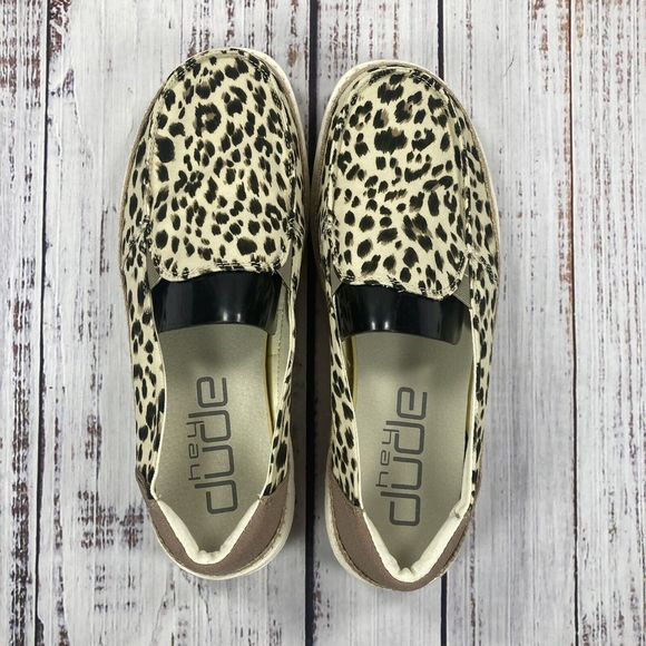 Hey Dude Lena Leopard Angora Slip On Sneakers Shoes, Women's Size 9 - Picture 5 of 9